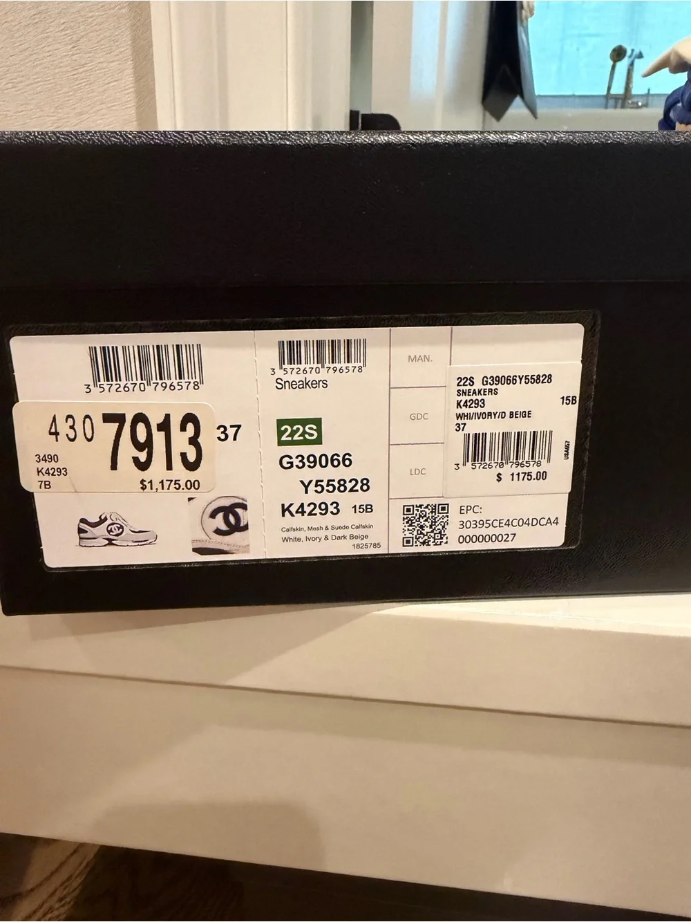 CHANEL Black, White & Beige CC Logo Lace-Up Sneakers